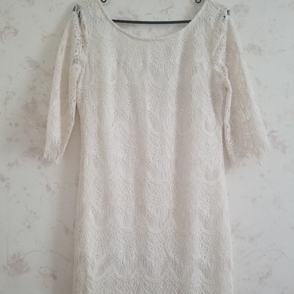 White lace dress/ Boho dressy - Picture 3 of 4